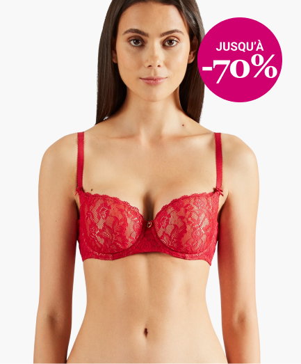 Soutien-gorge corbeille armatures rouge aubade