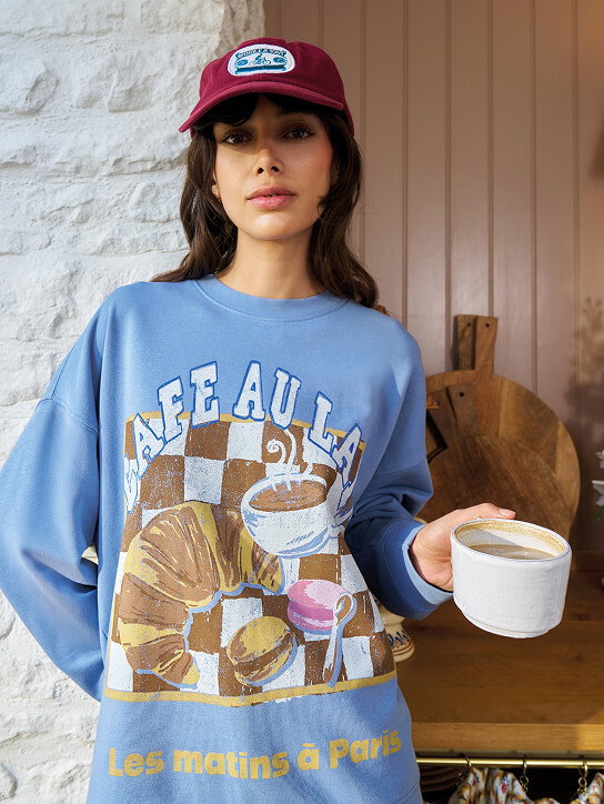 Shop Cleo Longline Graphic Sweat