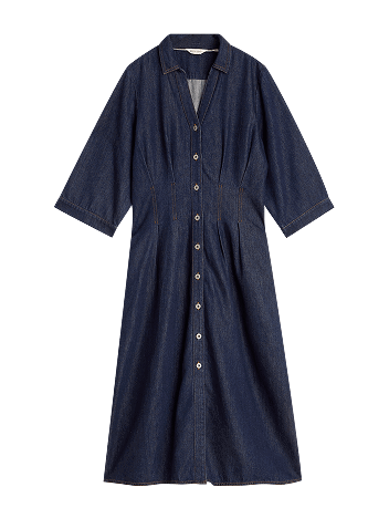 Shop Luna Denim Pleat Dress