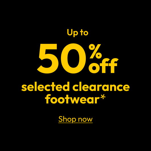 Up to 50% off selected clearance footwear*