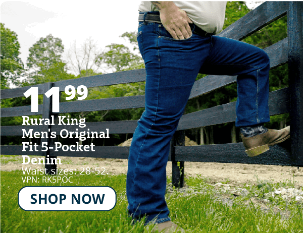 rk mens 5-pocket denim