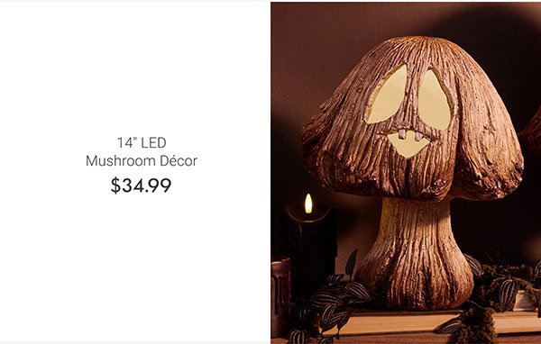 14" LED Mushroom Décor