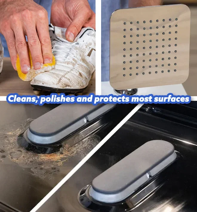 Cleans, polishes and protects most surfaces