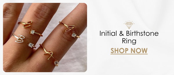 Initial & Birthstone Ring