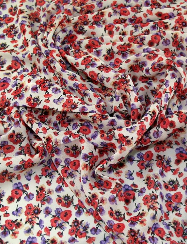 Deadstock Viscose Sheer Chiffon Fabric Coral