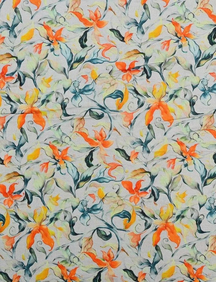 Deadstock Viscose Poplin Fabric Orange