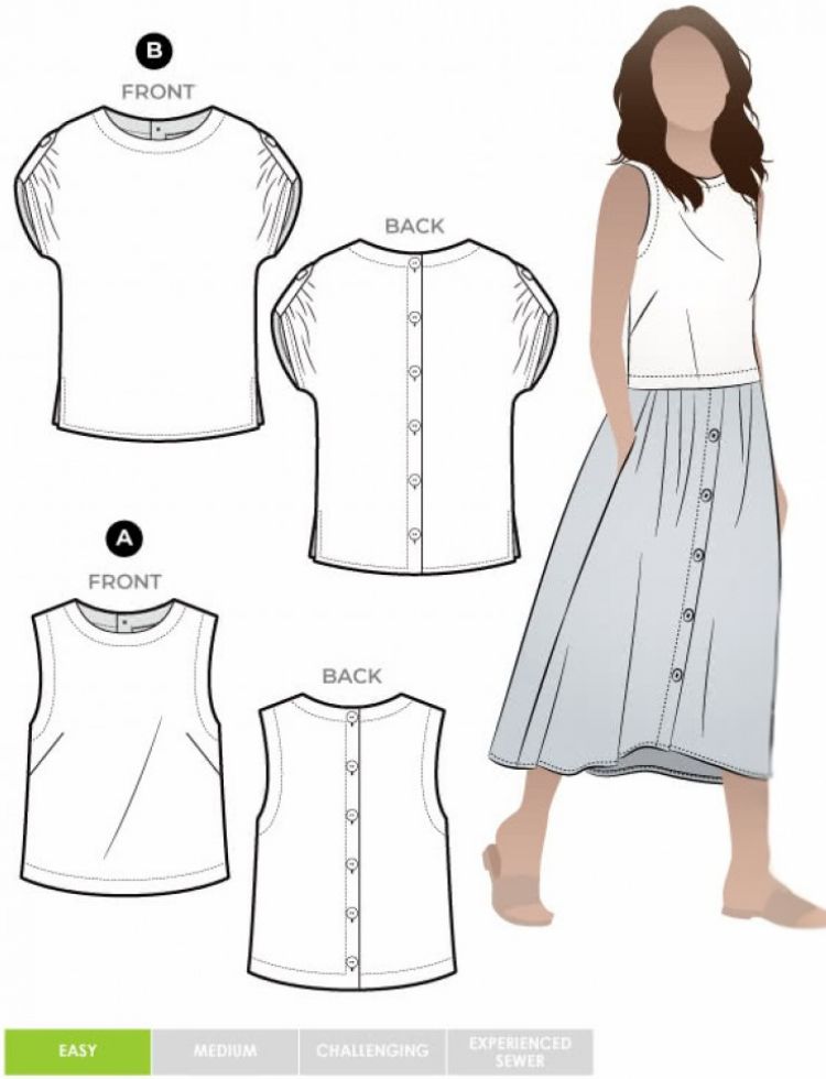 Style Arc Sewing Pattern Bonnie Tops