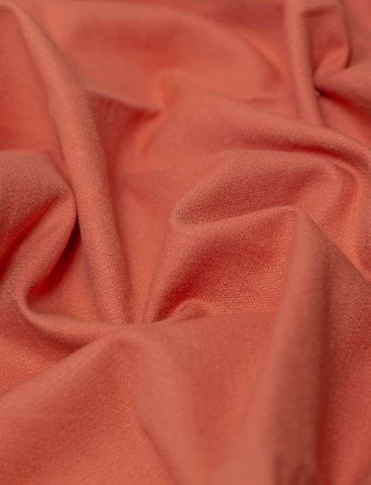 Stretch Woven Linen Blend Fabric Coral