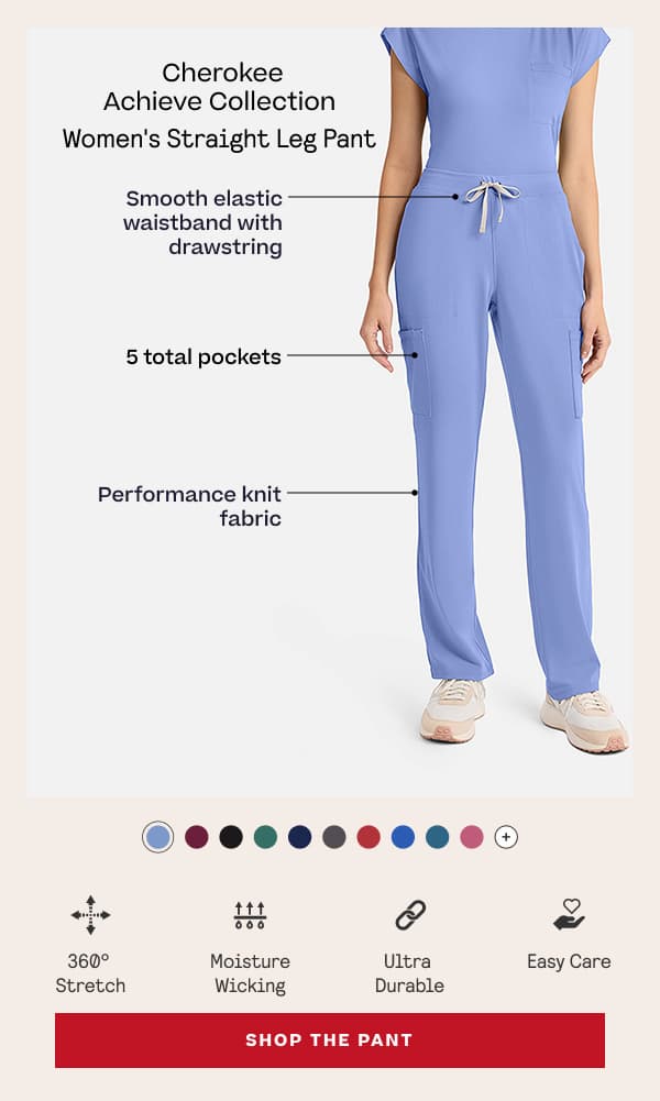 Cherokee Achieve 5-Pocket Straight Leg Pant