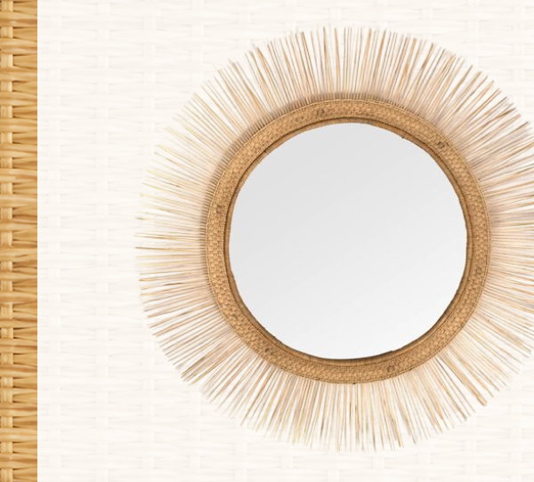 Malawi Sun Rattan Wall Mirror