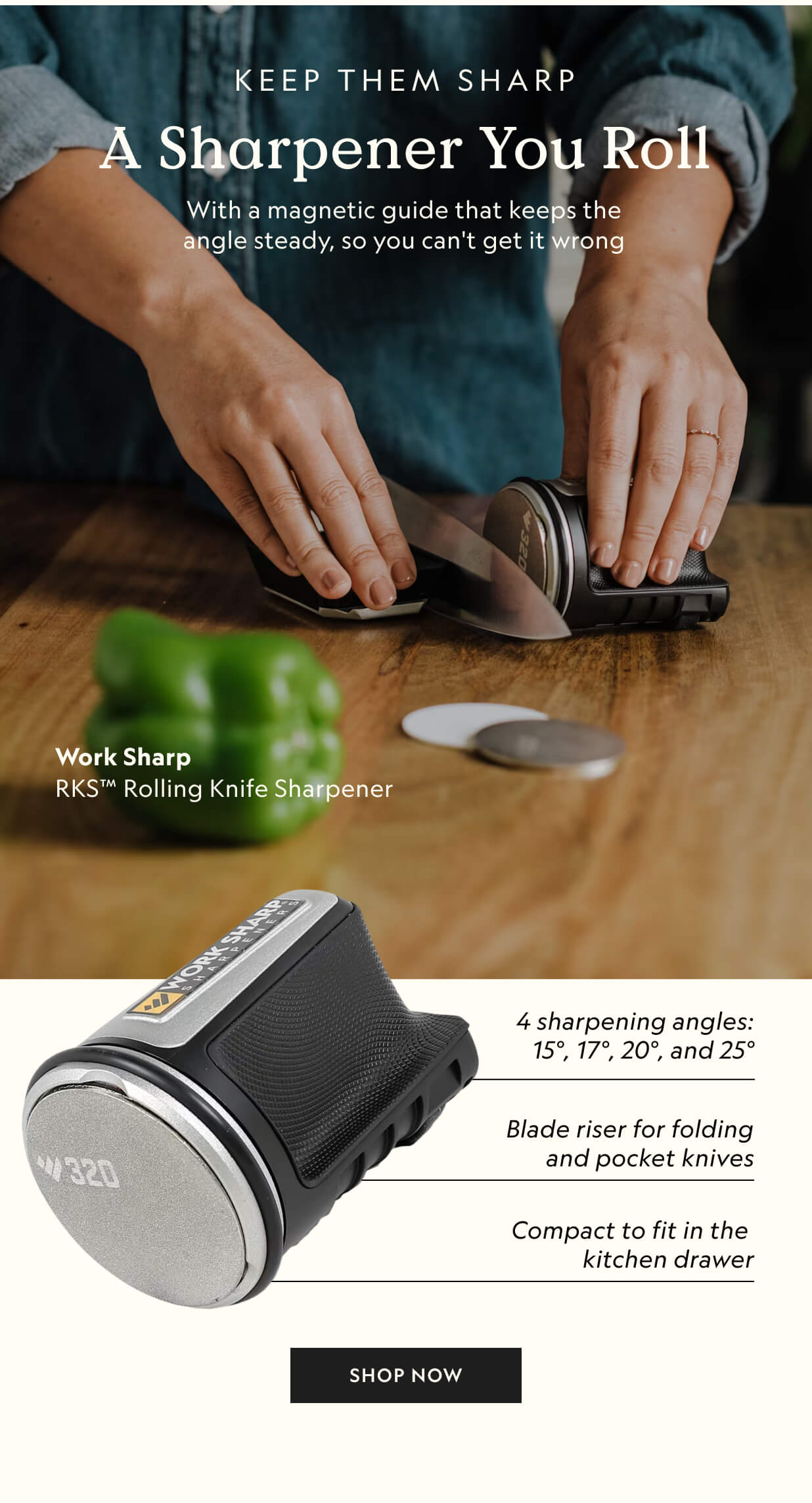 Work Sharp RKS™ Rolling Knife Sharpener