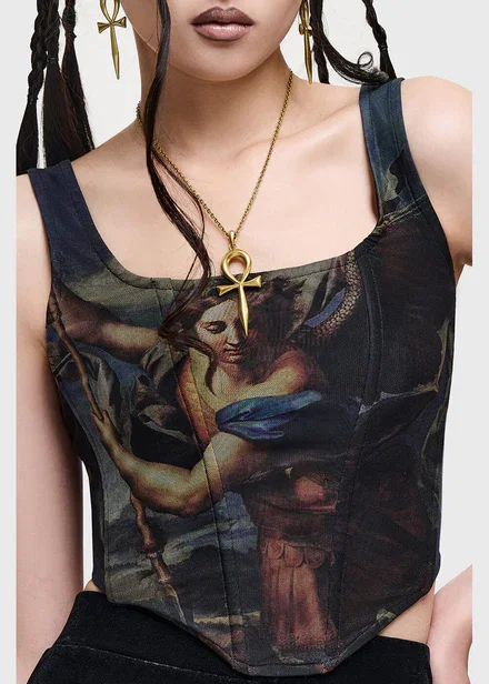 Killstar Crypt Garden Corset Top Multi