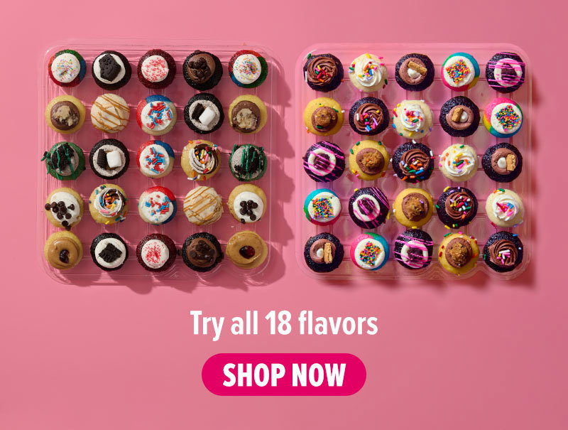 Try all 18 flavors! Shop the All The Flavors cupcake 50-Pack now.