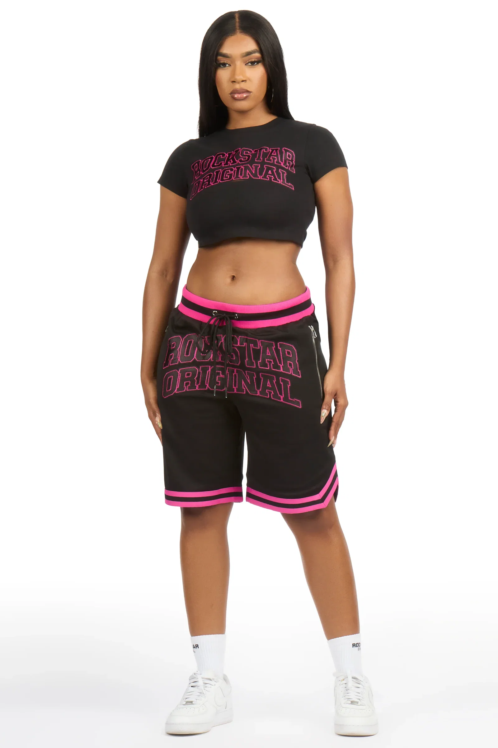 Image of Vanissa Black T-Shirt Short Set