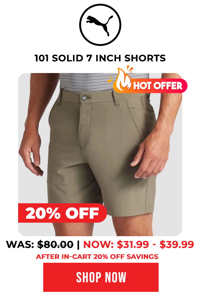 PUMA 101 Solid 7 Inch Golf Shorts