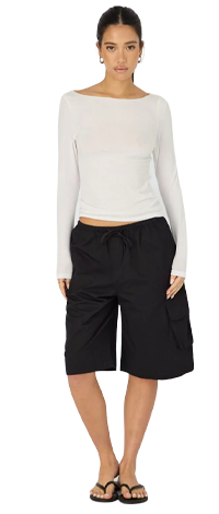 Black Knee Length Shorts