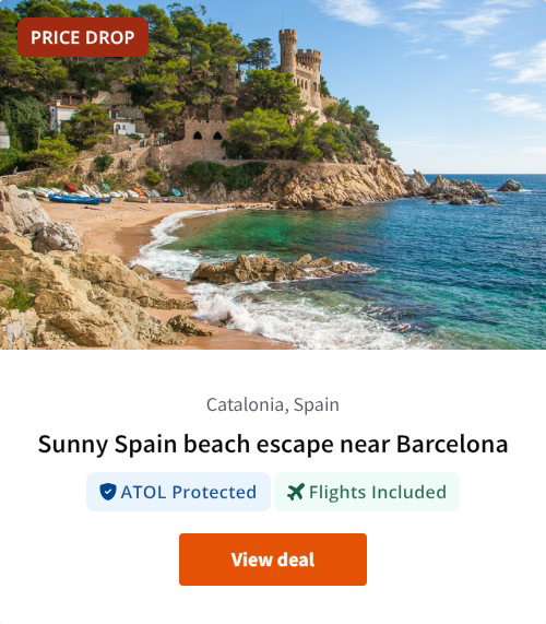 Sunny Spain beach escape near Barcelona