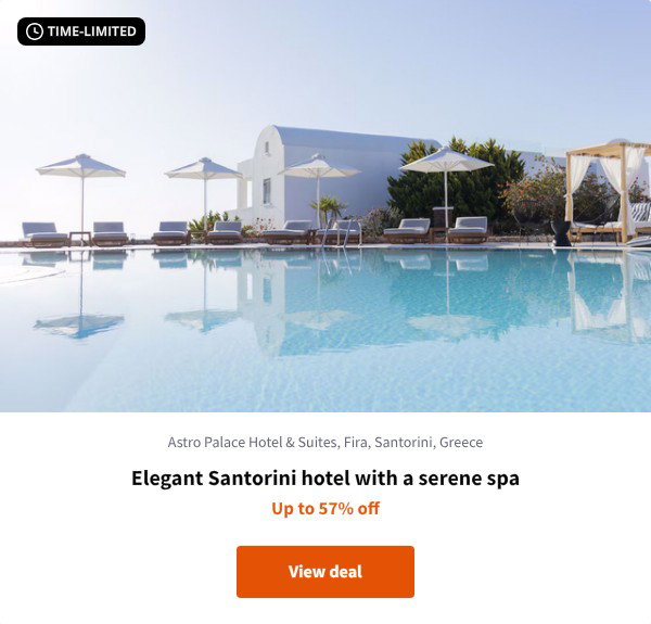 Elegant Santorini hotel with a serene spa