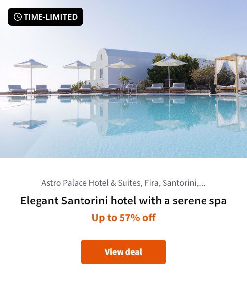 Elegant Santorini hotel with a serene spa
