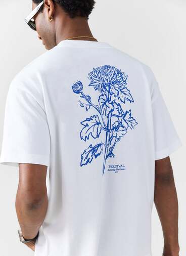 Smith Floral Oversized T Shirt | Organic Cotton | White