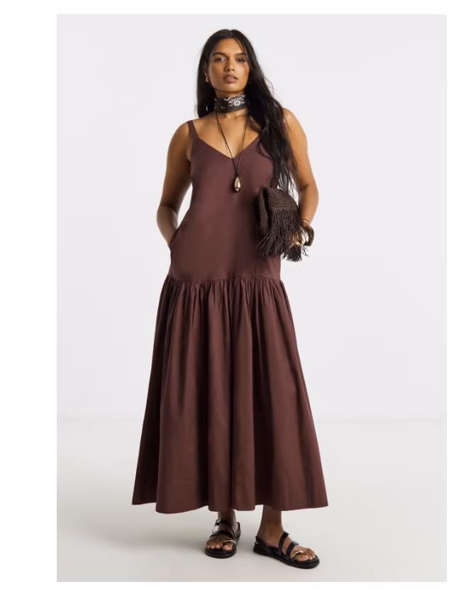Maxi dress in chocolate