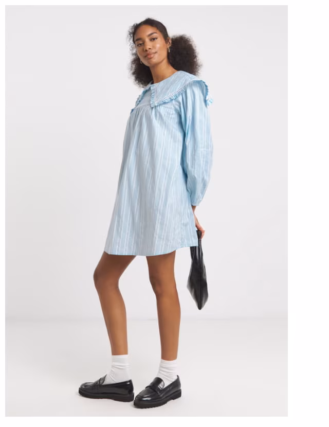 Neon Rose Stripe Smock Dress