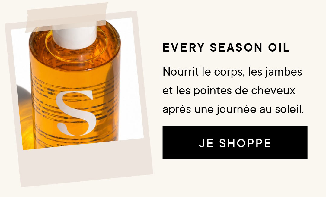 Every Season Oil : nourrit le corps, les jambes et les pointes de cheveux après une journée au soleil 
