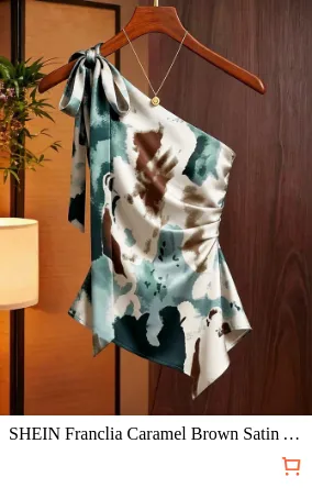 SHEIN Franclia Caramel Brown Satin...