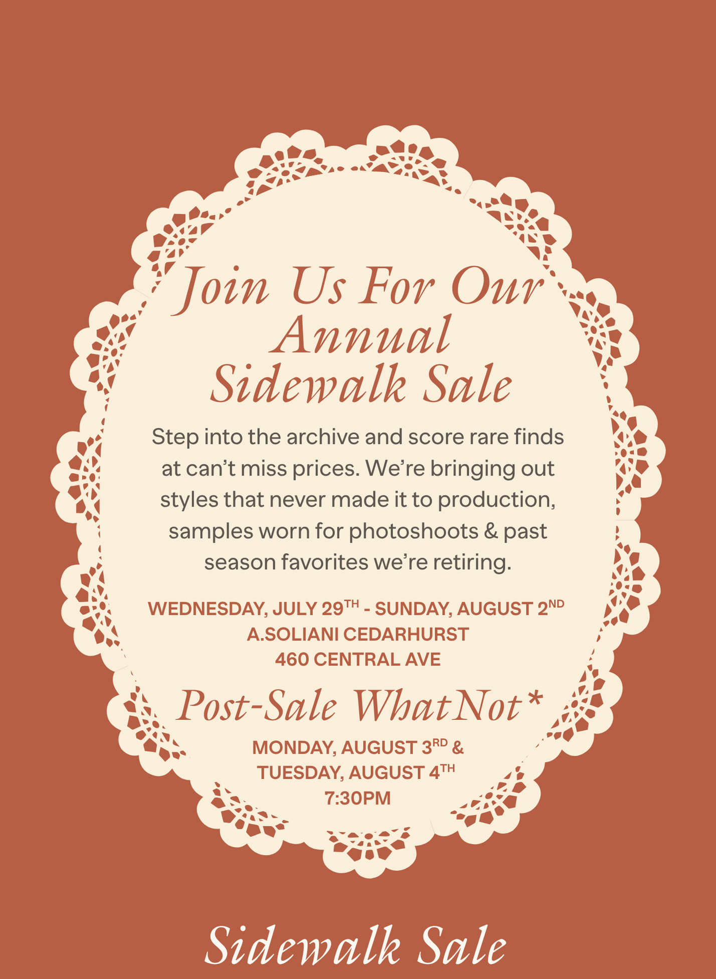 Annual Sidewalk Sale