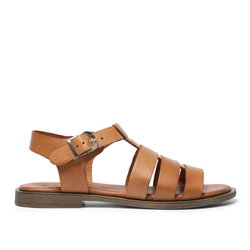Ortello Tan Leather Strappy Sandals