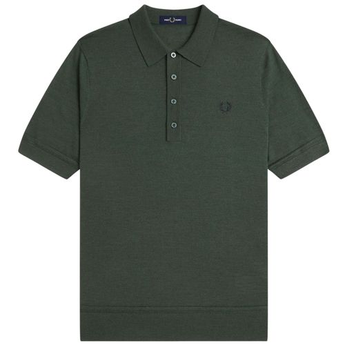 Fred Perry Fine Knit Shirt - Court Green