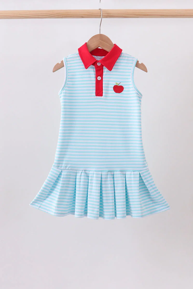Image of Bow Collar Apple Embroidery Dress