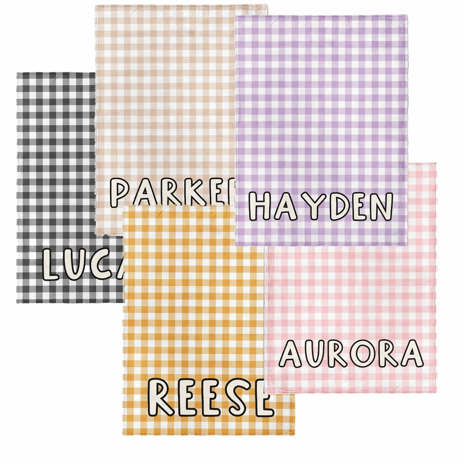 Image of Custom Buffalo Plaid fall Name Blanket