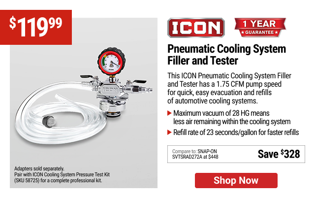 ICON Pneumatic Cooling System Filler and Tester