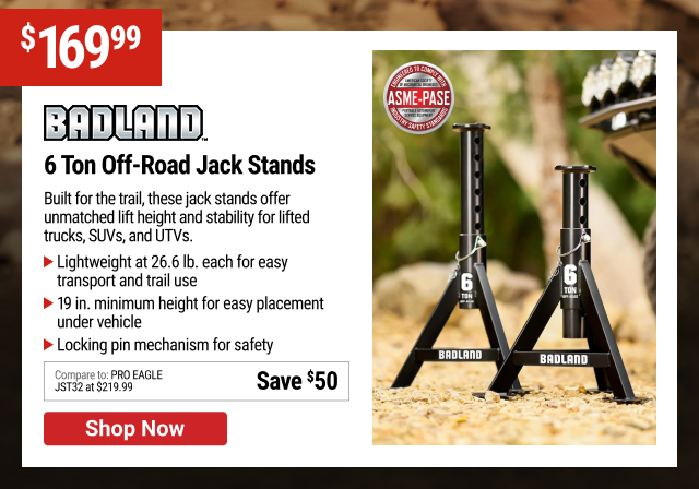 BADLAND 6 Ton Off-Road Jack Stands