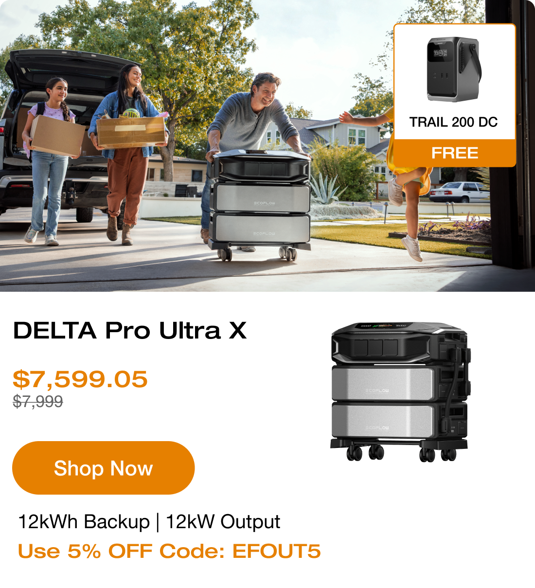 DELTA Pro Ultra X 7.2kWh Backup | 12kW Output Use 5% OFF Code: EFOUT5