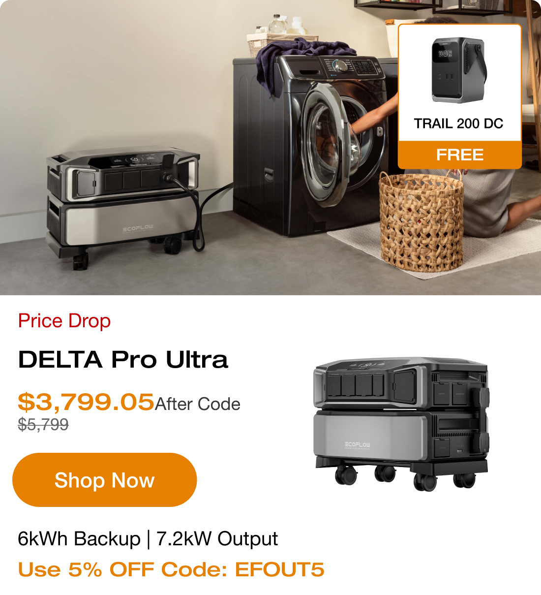 Price Drop DELTA Pro Ultra 6kWh Backup | 7.2kW Output Use 5% OFF Code: EFOUT5