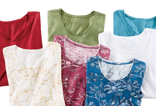 Slub Knit 3/4 Sleeve Tunics collage