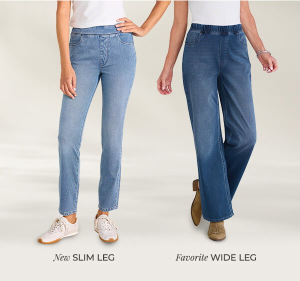 Comfort Knit Denim Pull On Jeans