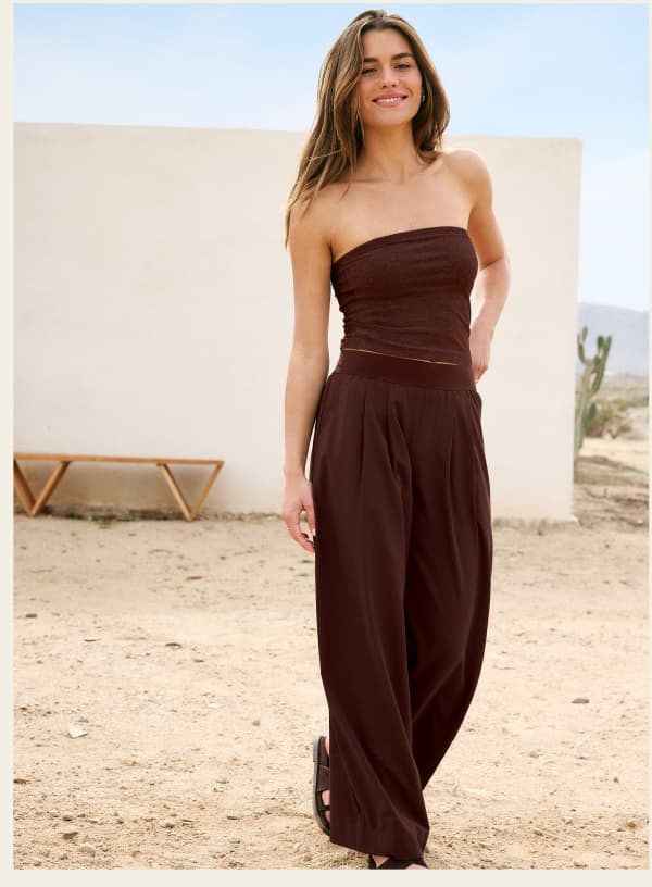 Elasticated Wide Leg Pant 31"