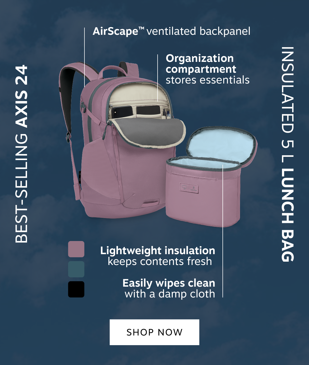 Shop the best-selling Axis 24 and insulated 5-liter Lunch Bag now