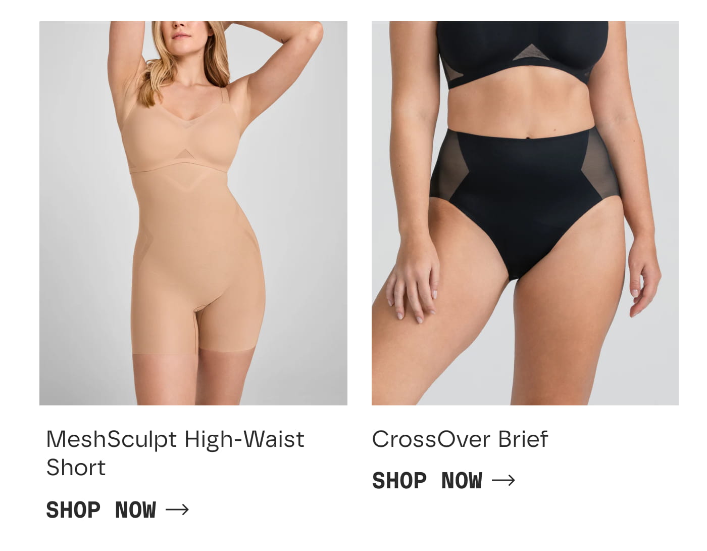 MeshSculpt High-Waist Short | SHOP NOW | CrossOver Brief | SHOP NOW