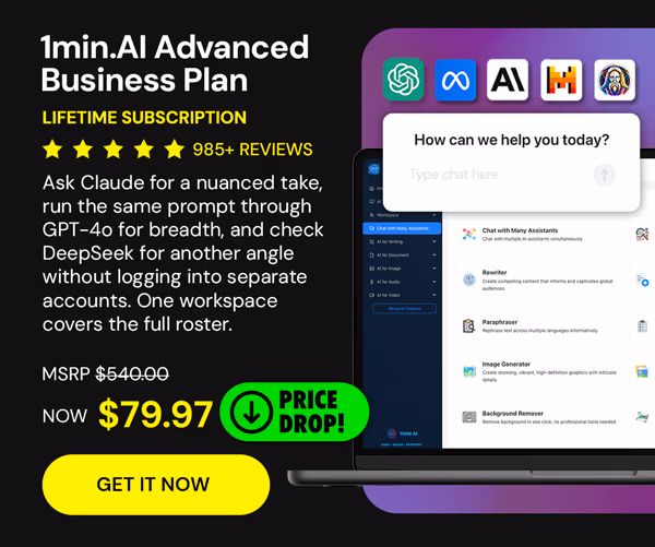 1minAI Advanced Business Plan Lifetime Subscription