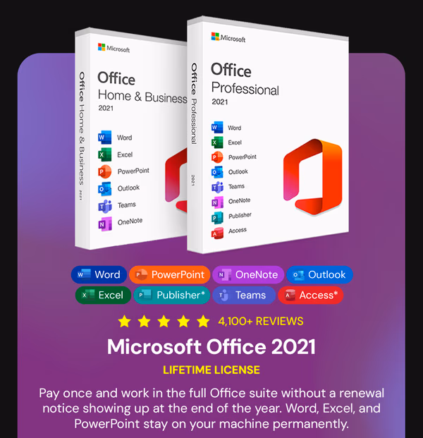 Microsoft Office Professional 2021 for Windows: Lifetime License