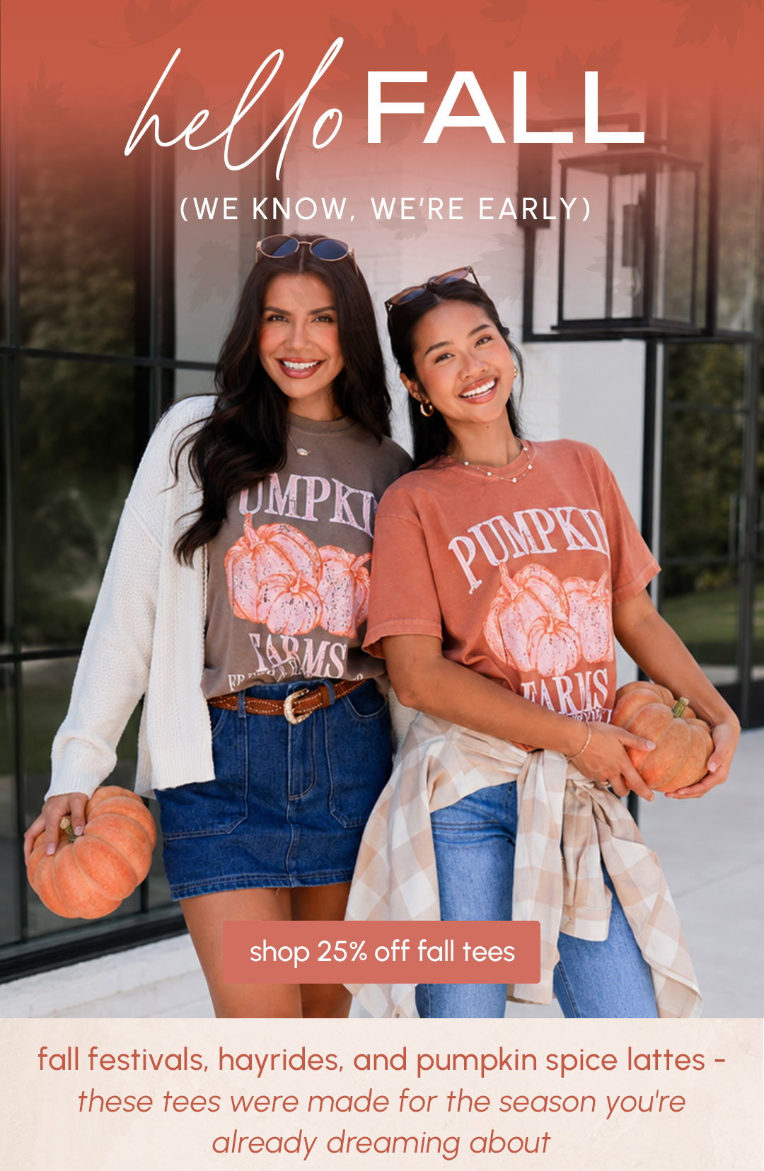 shop 25% off FALL TEES