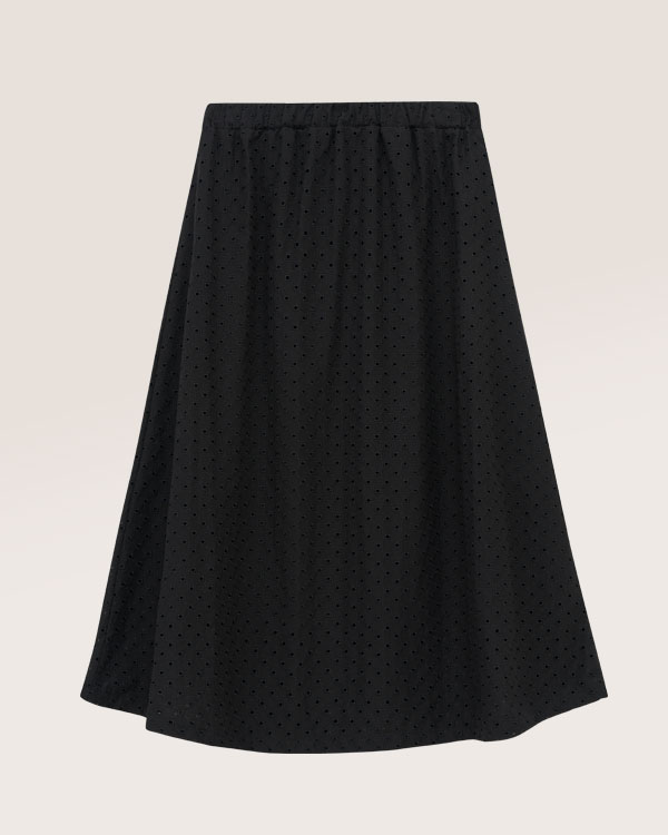 Rock mit Lochmuster in schwarz