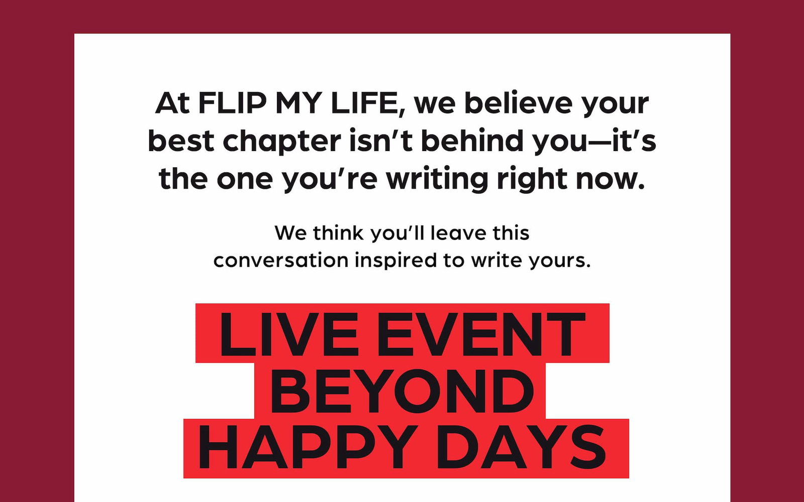 Live Event Beyond Happy Days