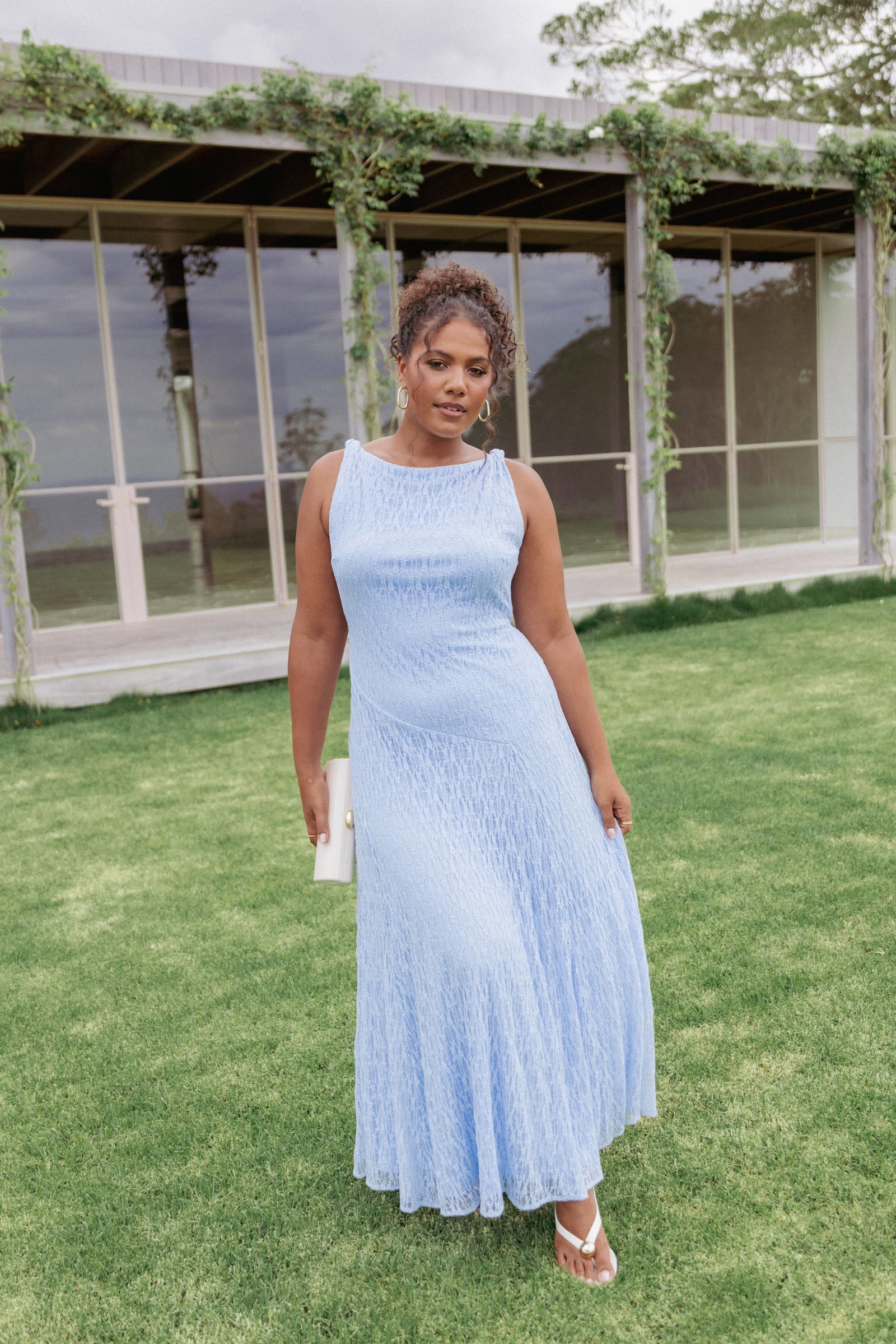 Image of Kirsten Lace Maxi Dress - Cornflower Blue