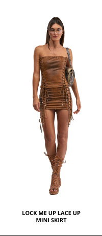 LOCK ME UP LACE UP MINI SKIRT