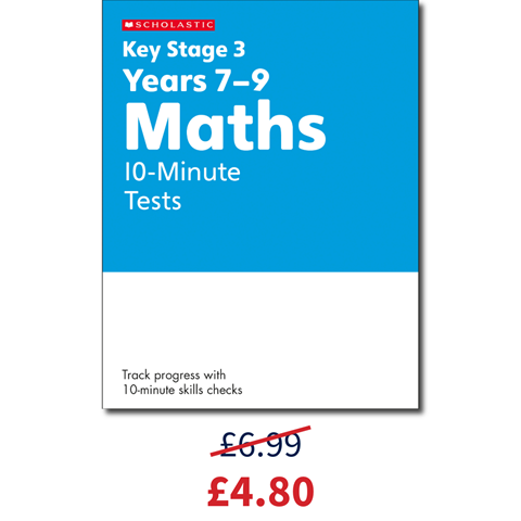 Maths 10-Minute Tests workbook for £4.80